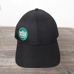 New! Whole Foods Market Hat Cap Snap Back Black Mesh Trucker Patch Arbor Trails